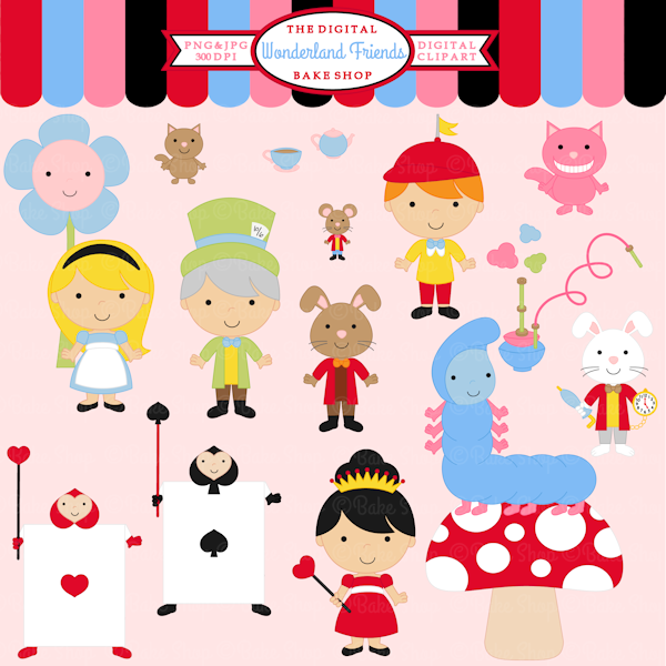 Wonderland Friends Clipart.