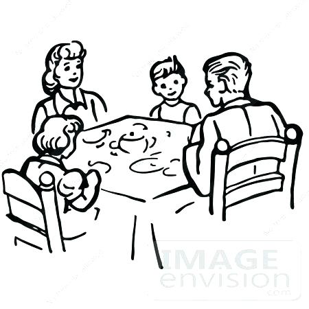 family dinner table clipart.