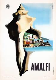 Rare Amalfi Coast vintage poster.