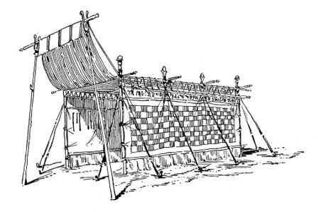 Antique illustration of ancient Jewish tent Clipart Image.