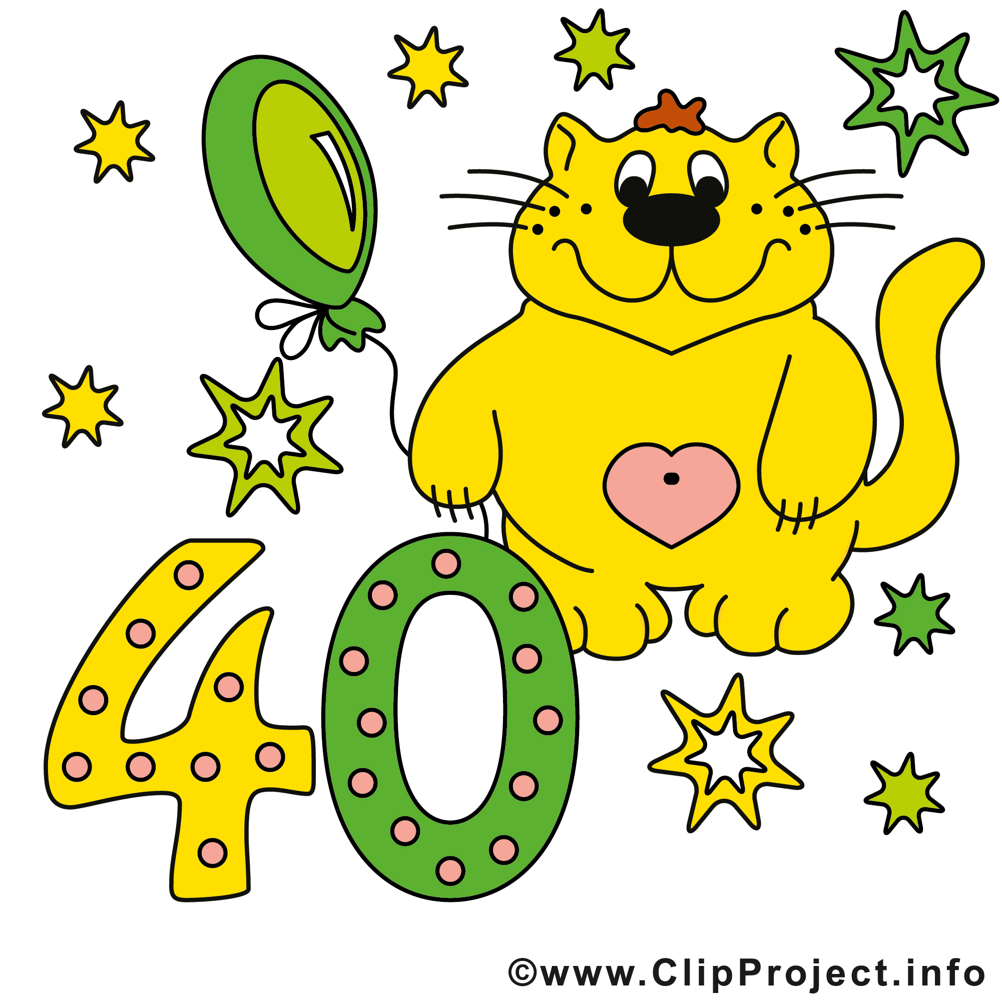 Chat 40 ans images gratuites.