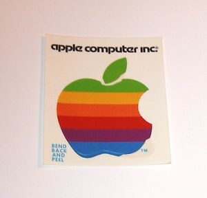 Details about Old Rainbow Apple Computer Logo Sticker.