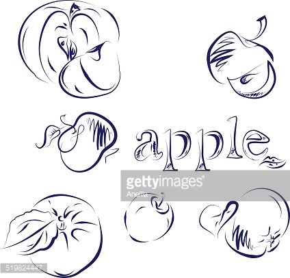 Apple Doodle Clipart Image.