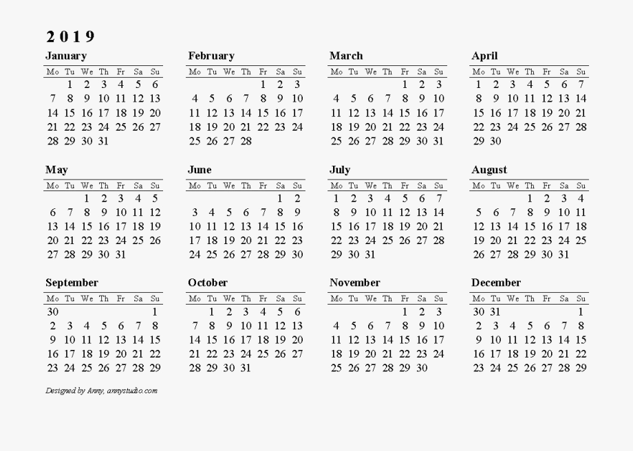 2019 Calendar Png Clipart.