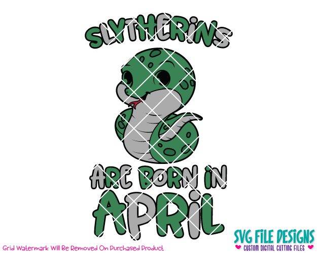 Slytherins Are Born In April Cut File Set in SVG, EPS, DXF, JPEG, and PNG.