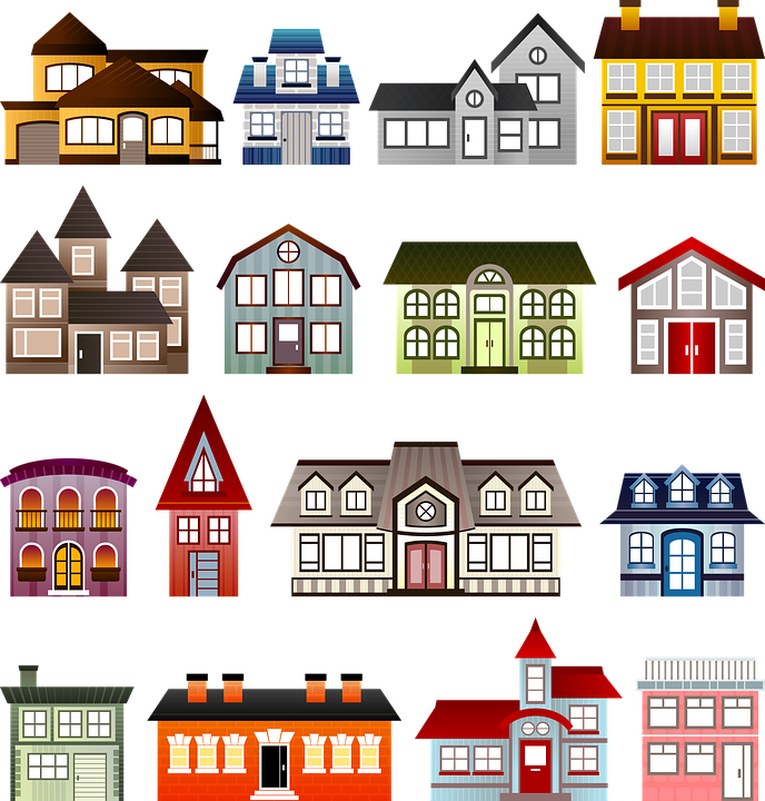 Ilustración gratis: Casas, Conjunto, Arquitectura.