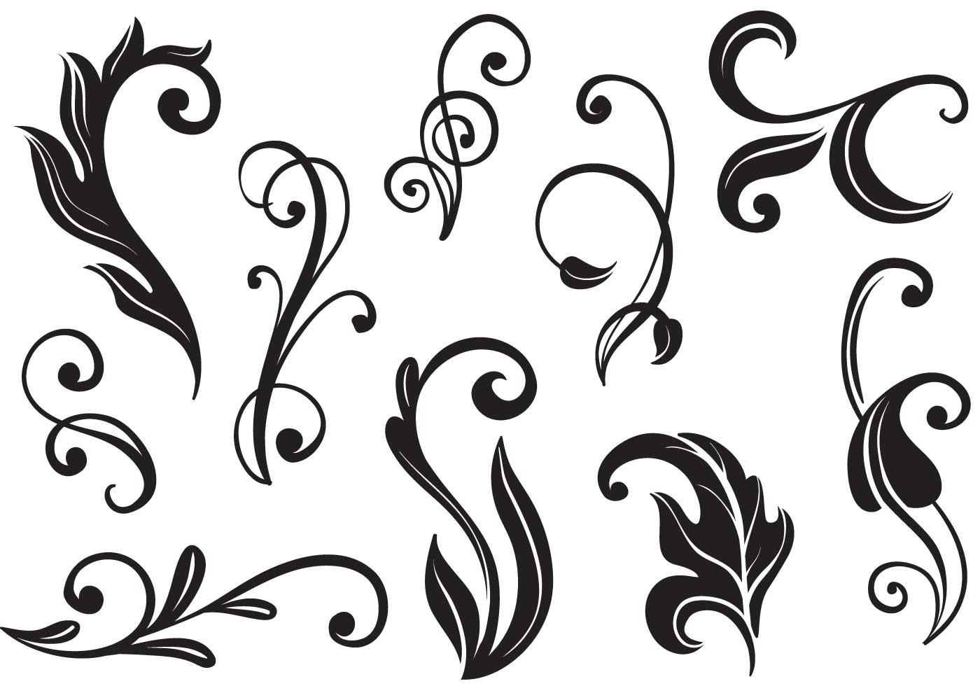 Unique Horizontal Flourish Vector Library » Free Vector Art.