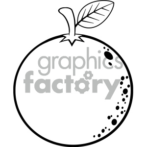 Royalty Free RF Clipart Illustration Black And White Orange Fresh Fruit  Cartoon Lines Drawing Vector Illustration Isolated On White Background.