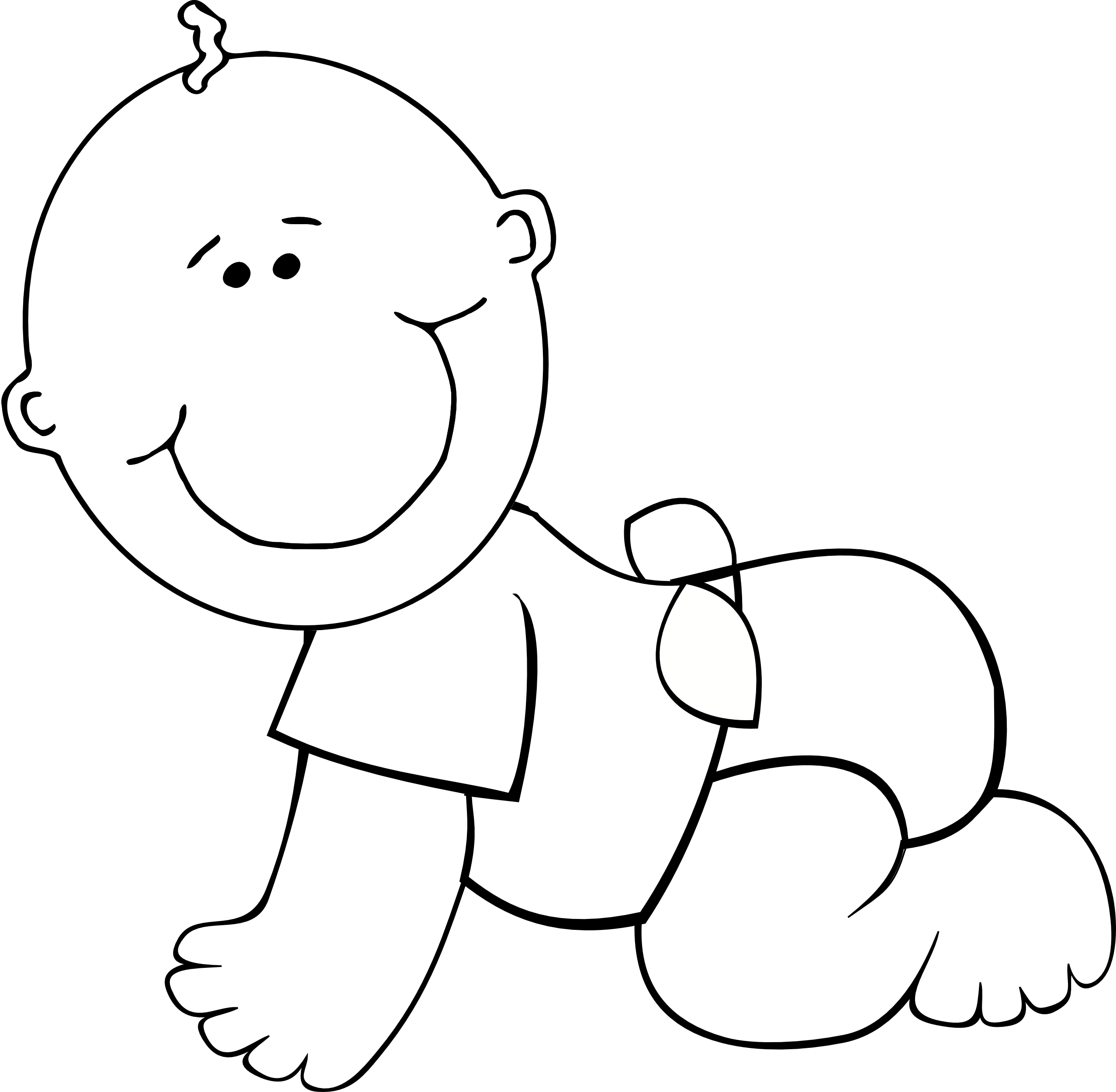 Crawling Baby Boy Outline Svg Clip Arts 600 X 592 Px.