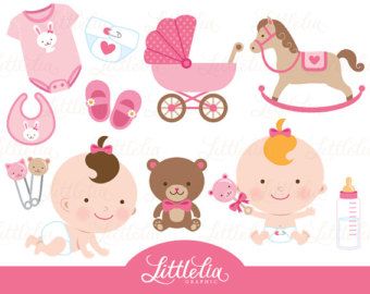 Baby girl toys clipart.