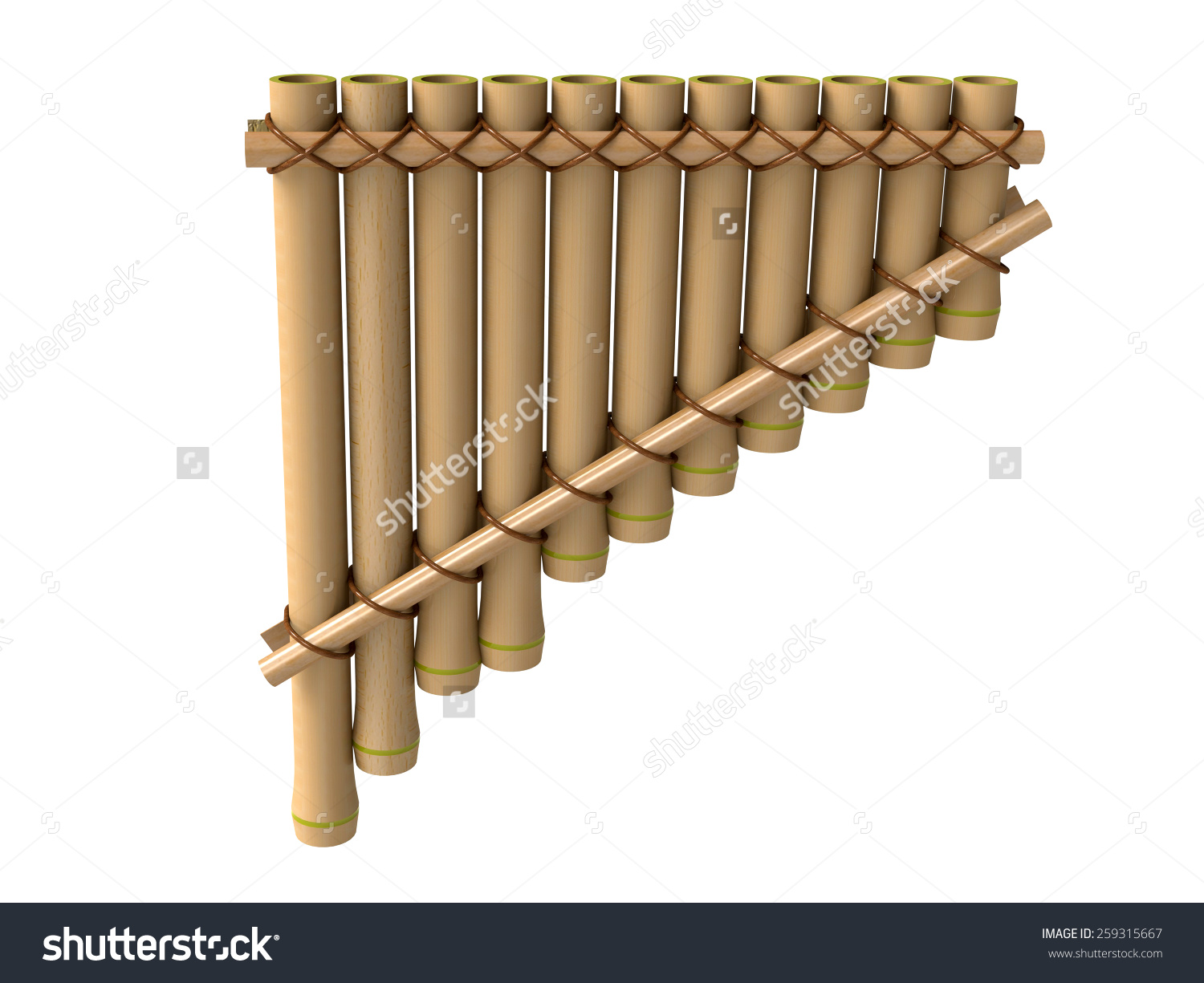 Pan Flute Bamboo Flute Pan Pipes Stock Illustration 259315667.