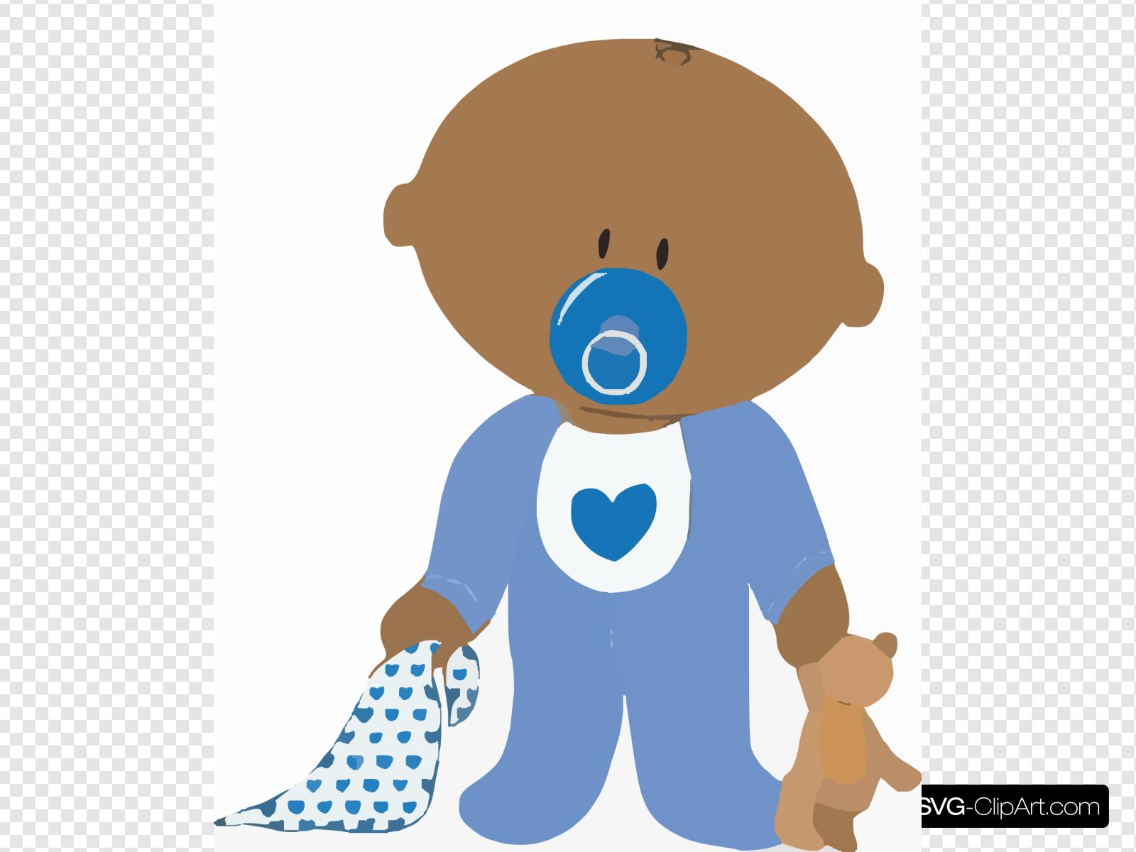 Baby Boy With Teddy Clip art, Icon and SVG.