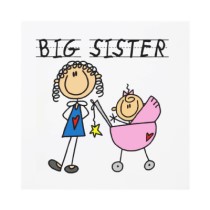 Big and little sister clipart.