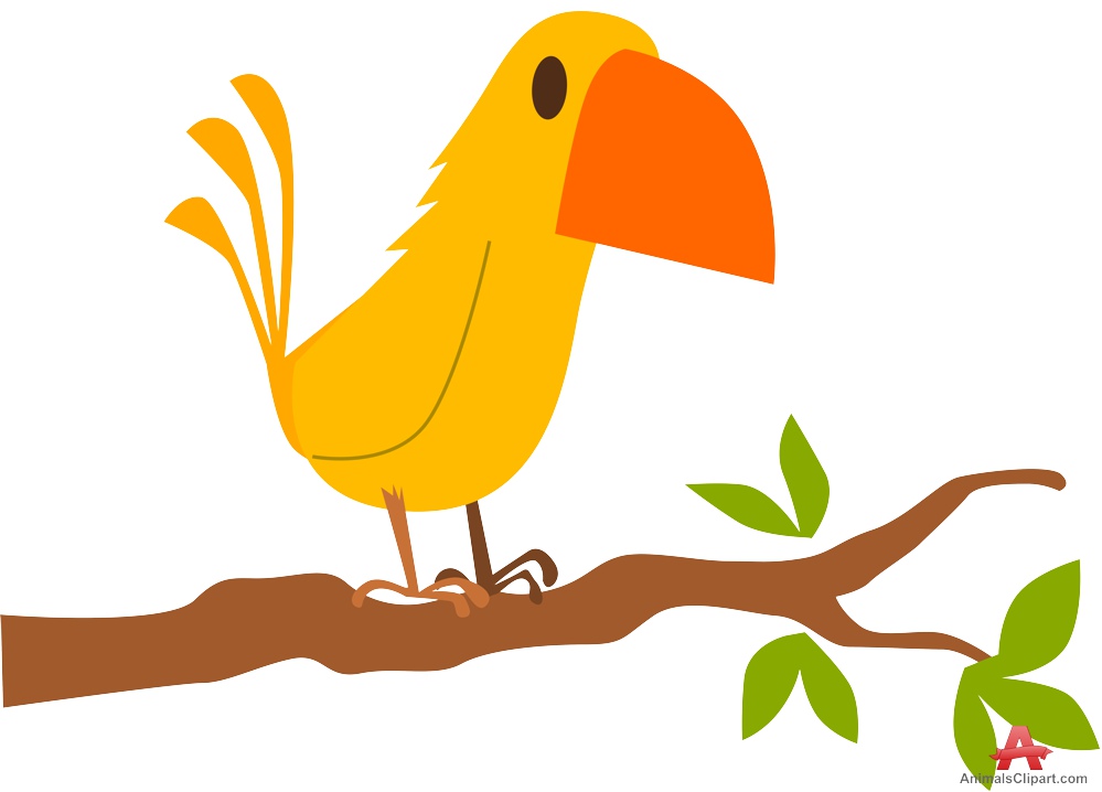 Bird in tree clipart.