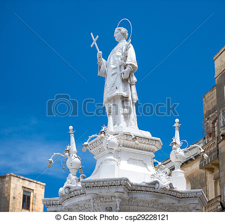 Stock Photo of Statue Of St. Lawrence On Misrah Ir.