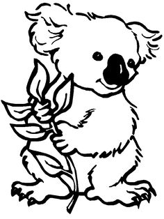 Black And White Clipart Koala.