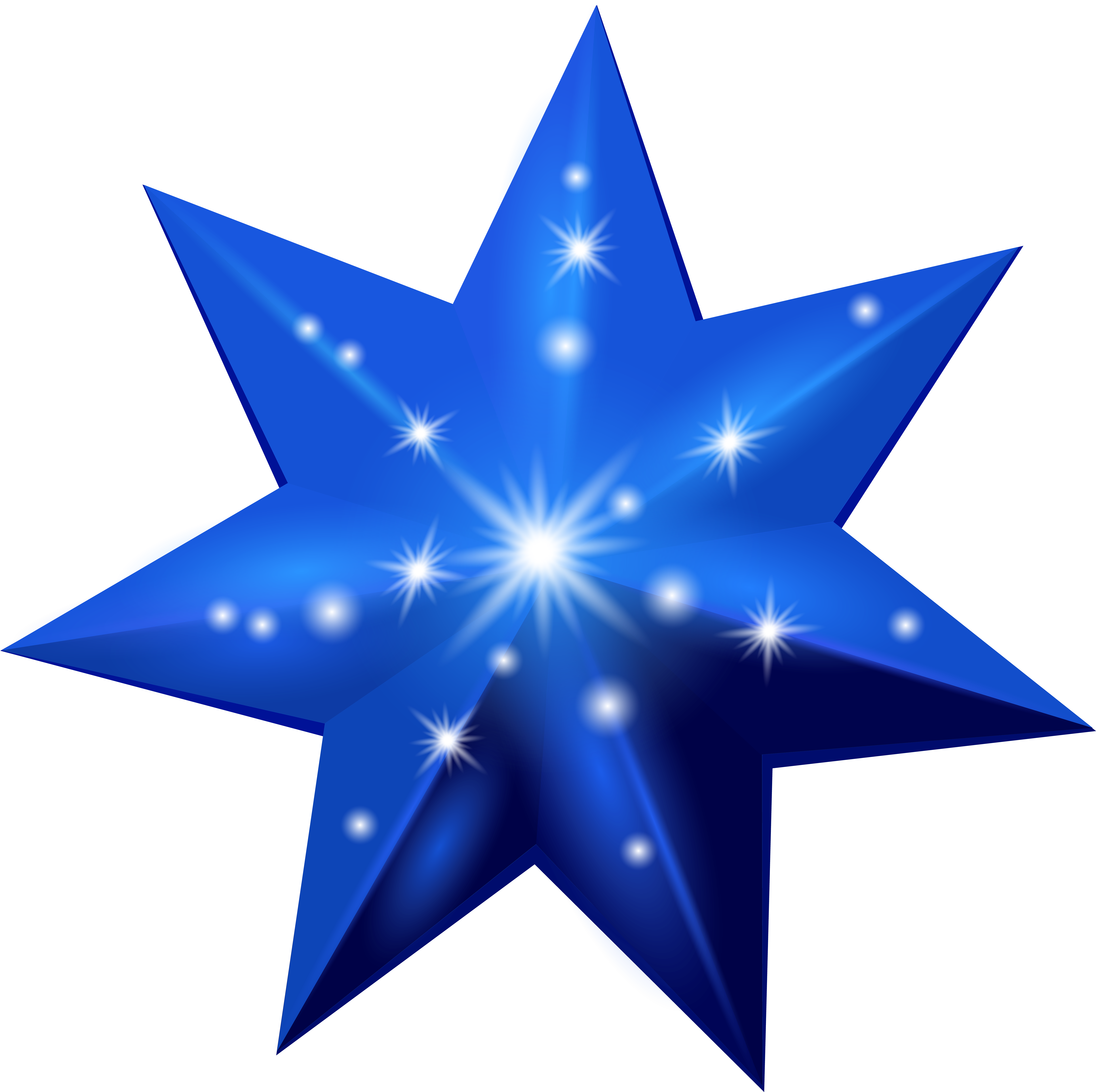 Blue Star Deco Transparent PNG Clip Art Image.