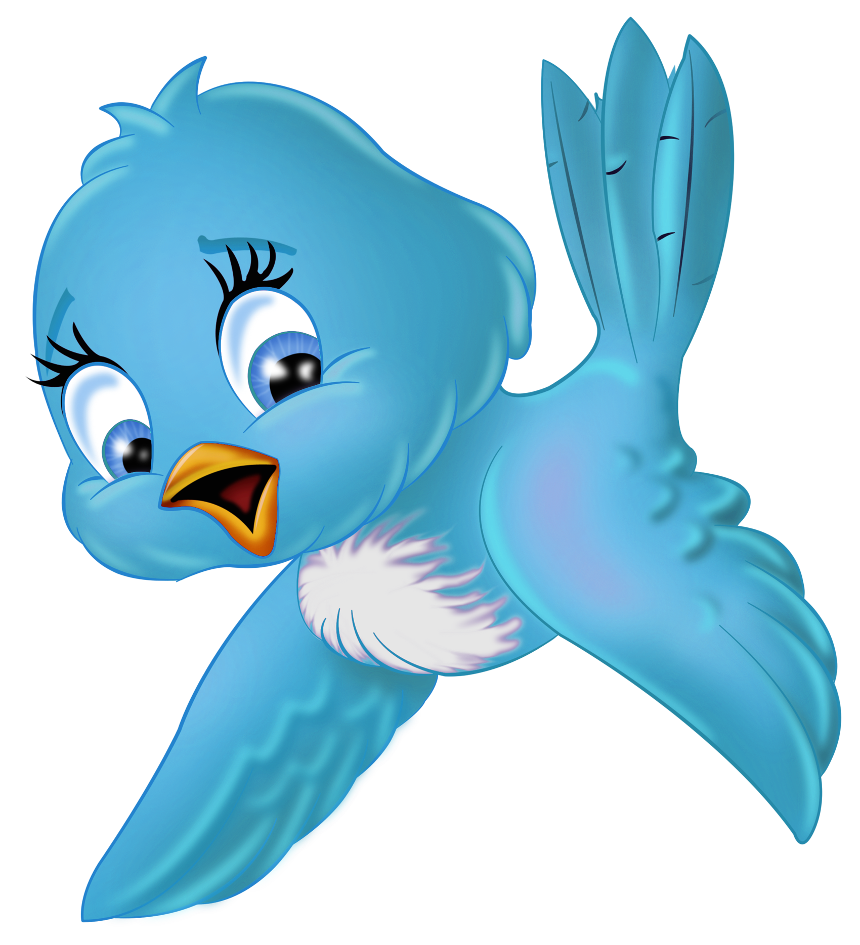 Cartoon blue bird.