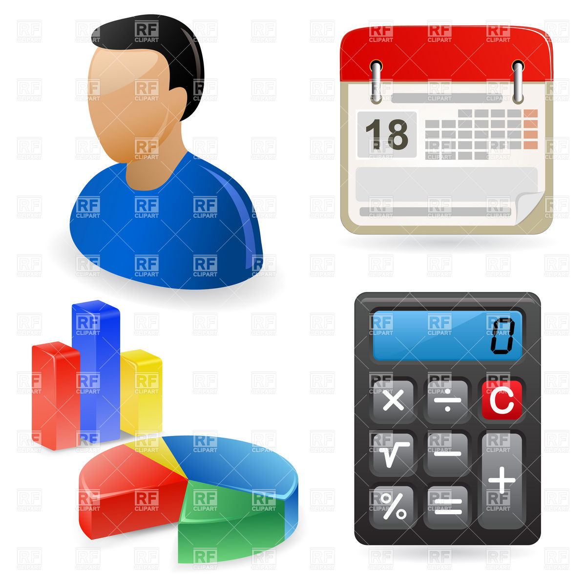 Organizer and bookkeeping icons Stock Vector Image.