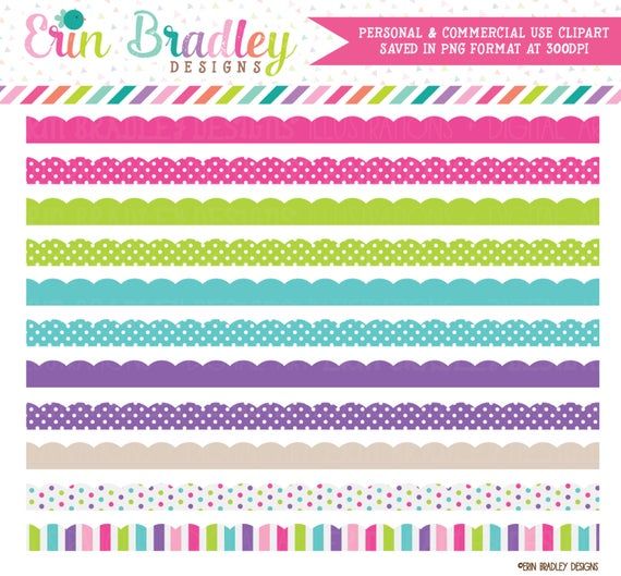 Cotton Candy Scalloped Borders Clipart Commercial Use Clip.