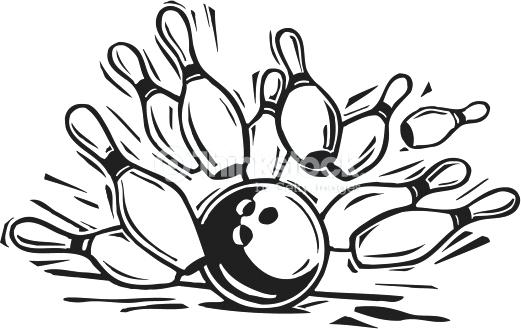 bowling clipart black and white.