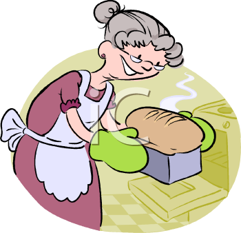 Woman Baking Bread Clipart.