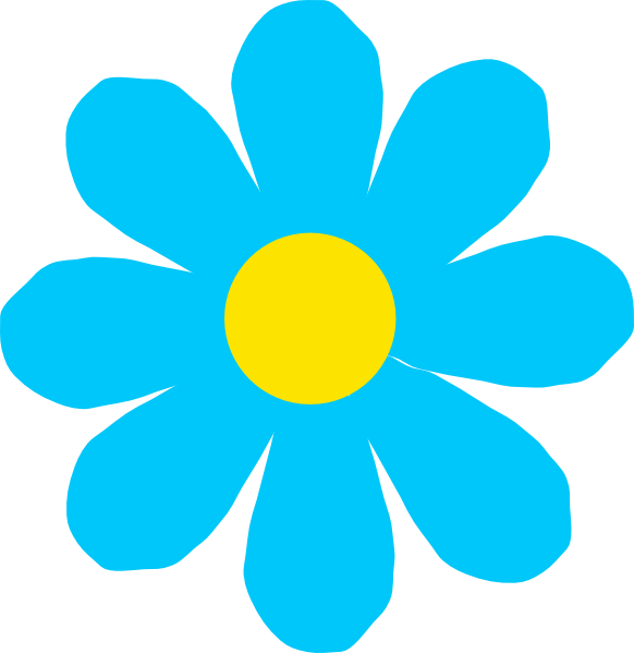 Bright Blue Flower Clipart.