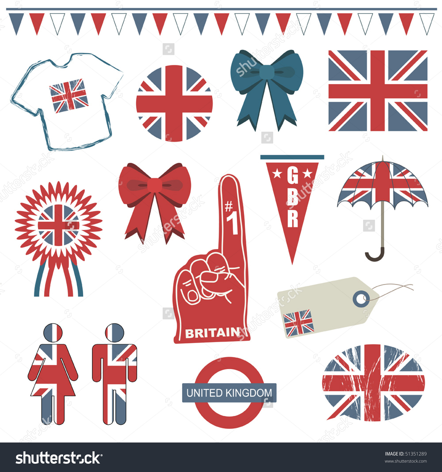 Collection Great Britain Supporter Clip Art Stock Vector 51351289.