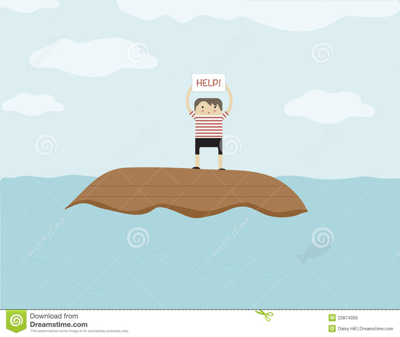 Stranded At Sea Royalty Free Stock Photo.