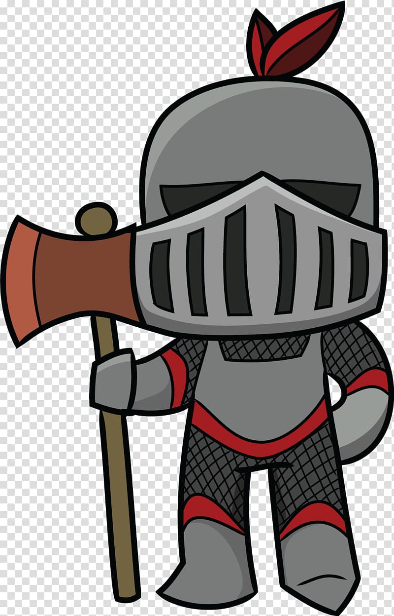 Black and gray knight illustration, Middle Ages Knight.