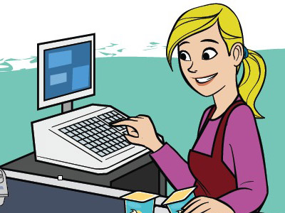 Restaurant cashier clipart.