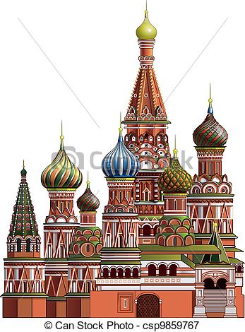 Stock Illustrations of St. Basil's Cathedral near the Kremlin in.