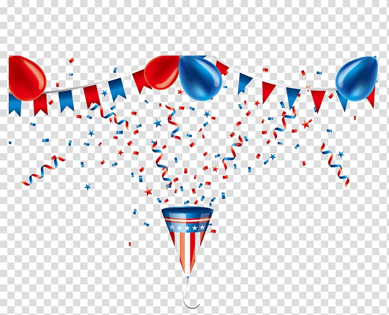 United States of America flag themed party balloon and hat.