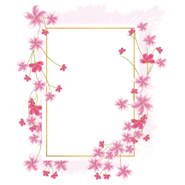 Sakura Cherry Blossom Flower Border, Frame, Spring, Blossom PNG and.