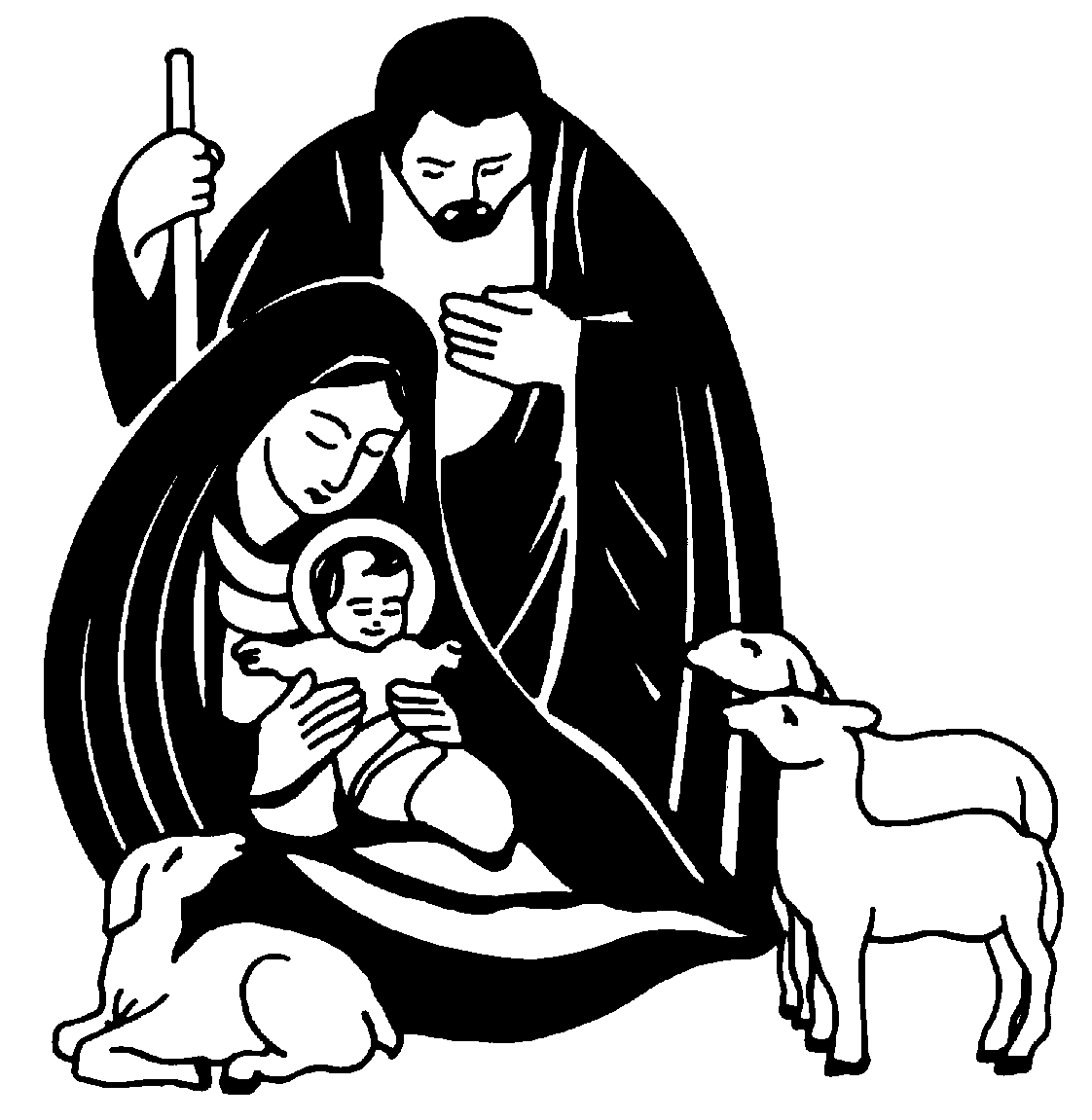 Christian Christmas Clip Art Black And White free image.