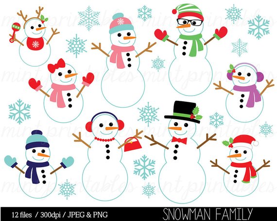 Christmas Clipart, Christmas Clip Art, Snowman clip art.