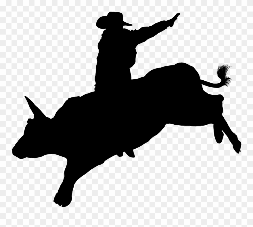 Vector Freeuse Stock Bull Riding Clipart.