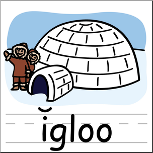 Clip Art: Basic Words: Igloo Color Labeled I abcteach.com.