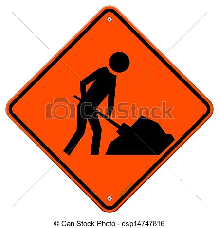 Vector Clip Art of Men at Work Sign.