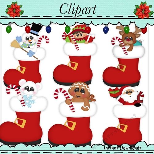 Santa Boots Peepers Clip Art.