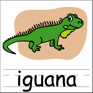 Clip Art: Basic Words: Iguana Color Labeled I abcteach.com.