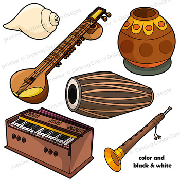 Indian Instruments Clip Art.