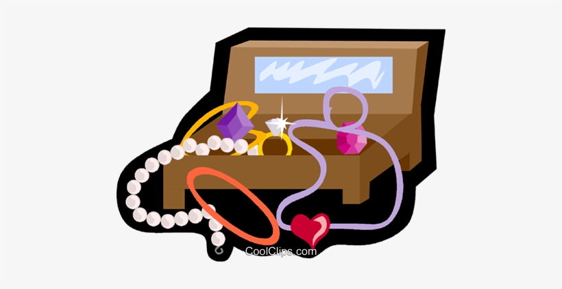 Jewelry Box, Necklace, Pearls Royalty Free Vector Clip.