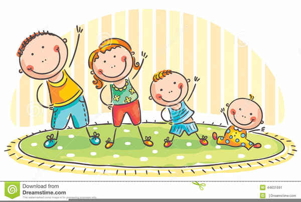 Children Doing Exercise Clipart.