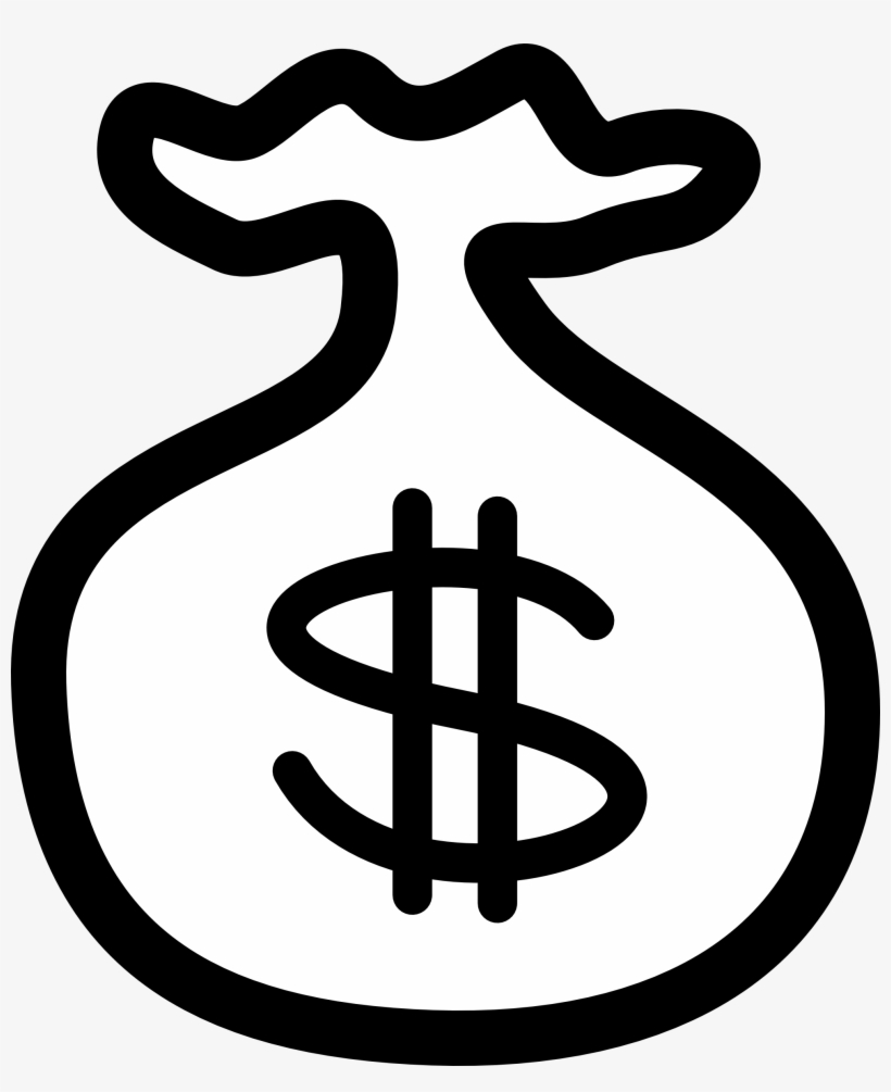 Money Bag Clip Art Black And White Free Clipart.