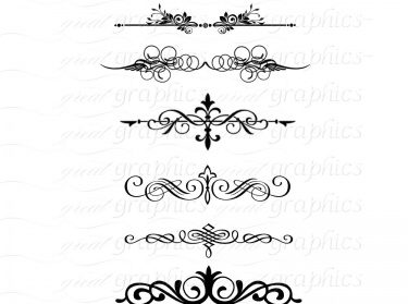 Frame Clip Art Swash Flourish Digital Clipart Printable.