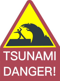 Tsunami Warning System photo background, transparent png.