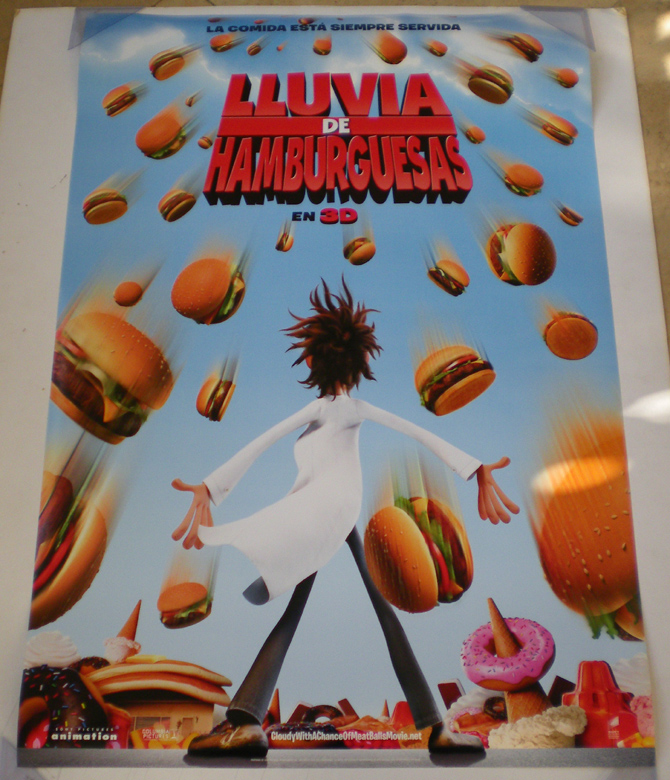 CLOUDY WITH A CHANCE OF MEATBALLS MOVIE POSTER 2 Sided ORIGINAL.