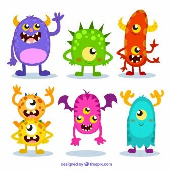 Colorful monster set.