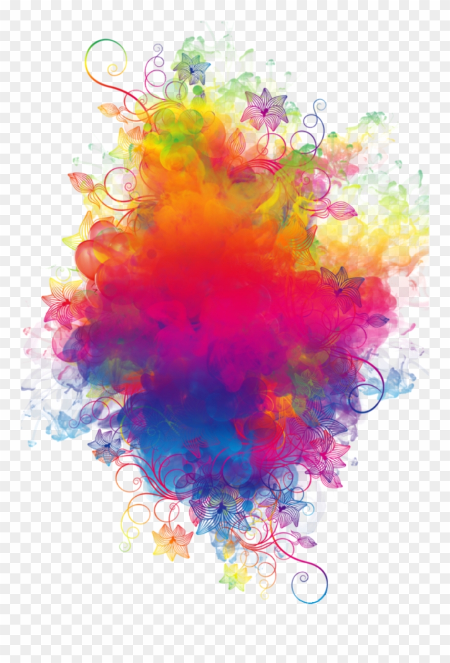 Boom Smoke Colorful Watercolor Rainbow Flowers Colorspl.